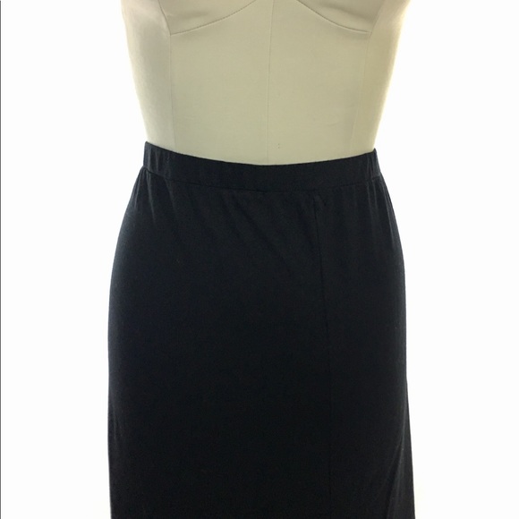 Vince Camuto Long Maxi Skirt Plus Size Black Split - Picture 6 of 8